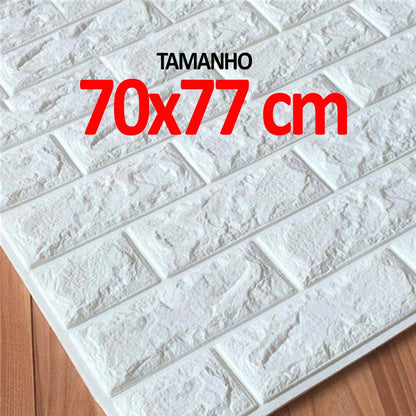 Kit 20 Placas 3D Autocolante Tijolinho Decoração 77X70