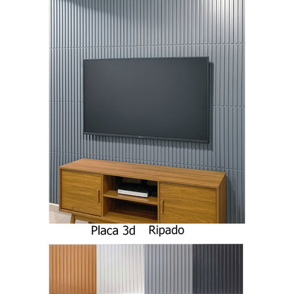 Kit C/ 08 Placas 51x51 Revestimento Parede Alto Relevo Painel 3d Ripado 2 m² (Sem adesivo)